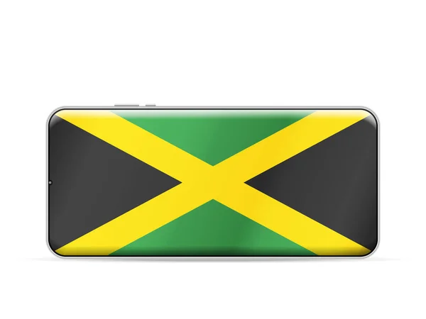 Jamaica Flag Smartphone Screen Vector Illustration —  Vetores de Stock