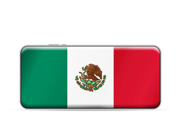 Mexiko Flagge Auf Dem Smartphone Bildschirm Vektorillustration — Stockvektor