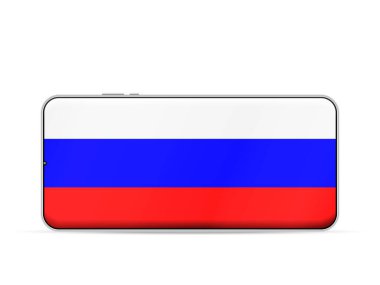 Russia flag on smartphone screen. Vector illustration.
