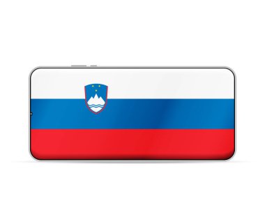 Slovenia flag on smartphone screen. Vector illustration.