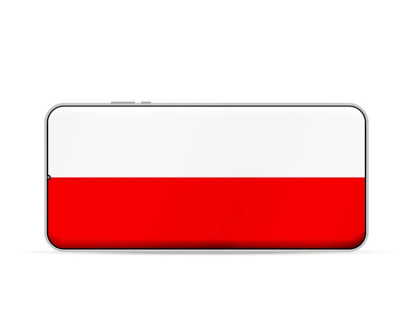 Poland Flag Smartphone Screen Vector Illustration — Stok Vektör