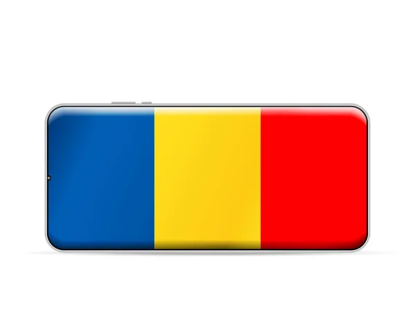 Romania Flag Smartphone Screen Vector Illustration — Stok Vektör