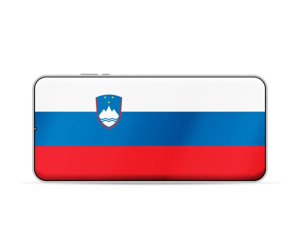 Slovenia Flag Smartphone Screen Vector Illustration — ストックベクタ