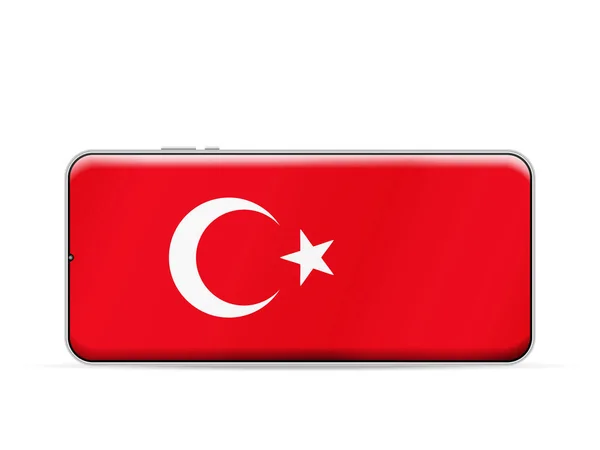 Flaga Turcja Ekranie Smartfona Ilustracja Wektora — Wektor stockowy