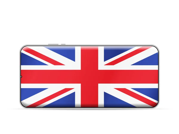 Flaga Wielkiej Brytanii Ekranie Smartfona Ilustracja Wektora — Wektor stockowy