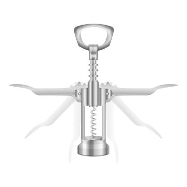 Beyaz arka planda tirbuşon. Vektör illüstrasyonu.