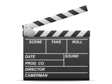 Beyaz arka planda el çırpma tahtası. Vektör illüstrasyonu.