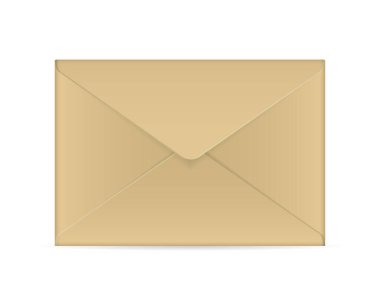 Beyaz arka planda zarf. Vektör illüstrasyonu.