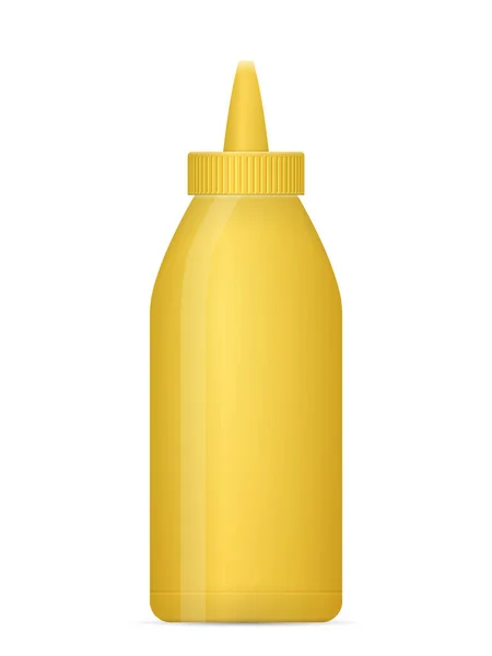 Botella Mostaza Sobre Fondo Blanco Ilustración Vectorial — Vector de stock