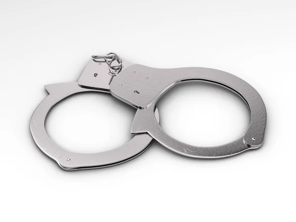 Handcuffs White Background Illustration — Stock Photo, Image