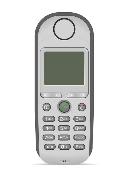 Klassisk Mobiltelefon Vit Bakgrund Vektorillustration — Stock vektor