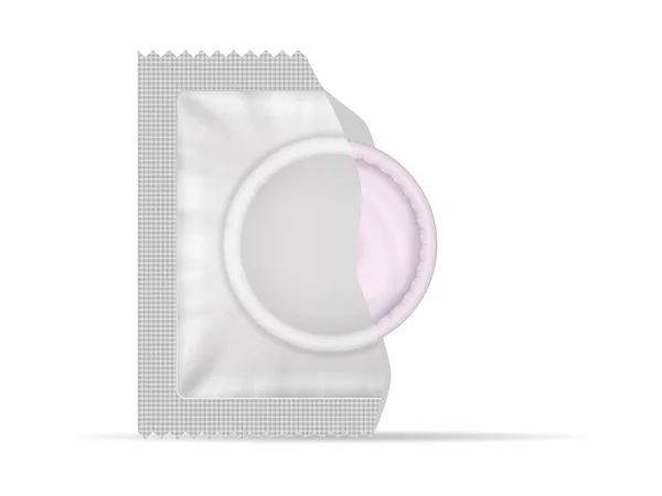 Open Condom White Background Vector Illustration — Stock Vector