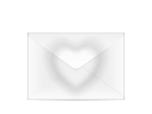 Envelope Heart White Background Vector Illustration — Stock Vector