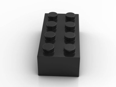 Beyaz arka planda oyuncak bloğu. 3d illüstrasyon.