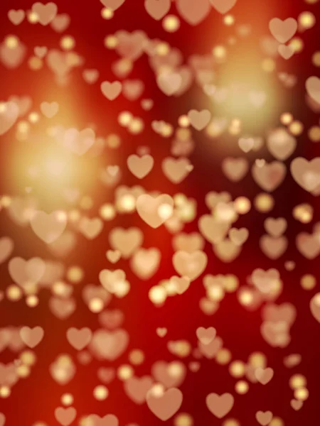 Sevgililer Günü Arkaplanı Defocus Kalpleri Illüstrasyon — Stok fotoğraf