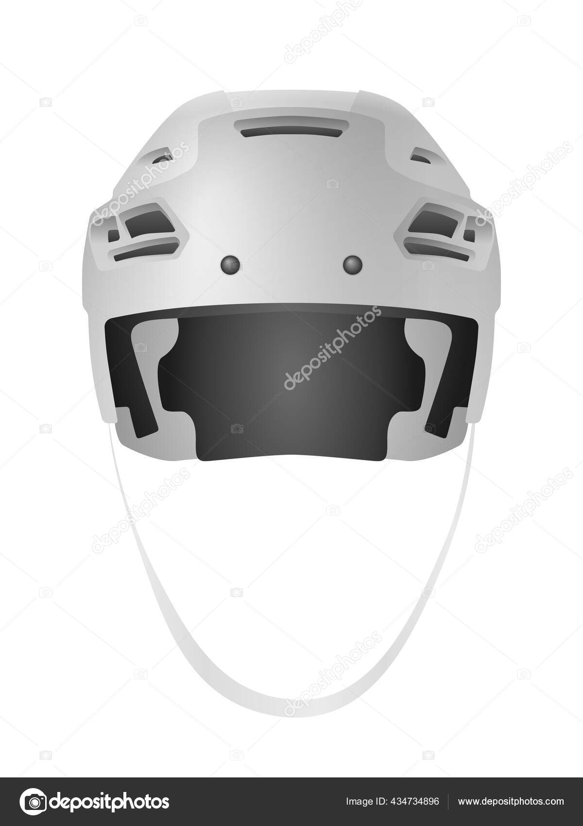 Hockey Helmet White Background Vector Illustration Stock Vector Image