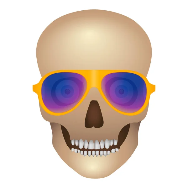 Skull Sunglasses White Background Vector Illustration — Stock Vector