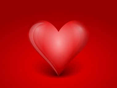 Kırmızı arka planda bir kalp. Vektör illüstrasyonu.