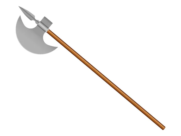 Halberd Een Witte Achtergrond Vectorillustratie — Stockvector