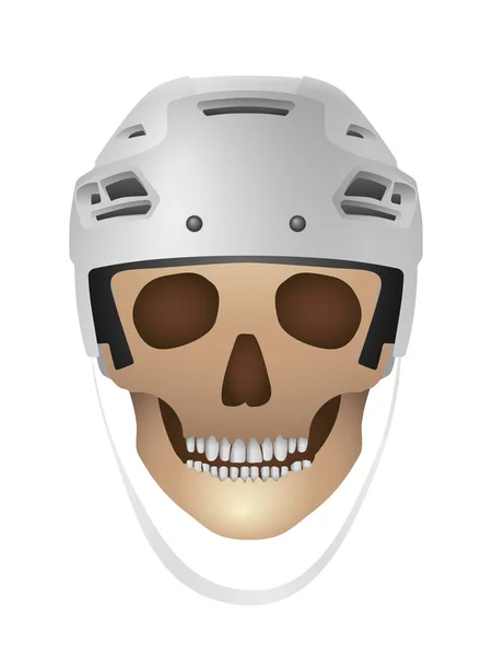 Hockey Helm Schedel Een Witte Achtergrond Vectorillustratie — Stockvector