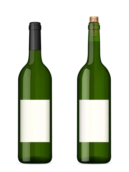 Garrafa Vinho Fundo Branco Ilustração Vetorial —  Vetores de Stock