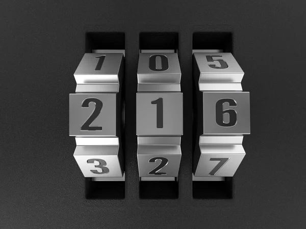 Metallic Combination Lock Three Number Illustration — Stock Photo, Image