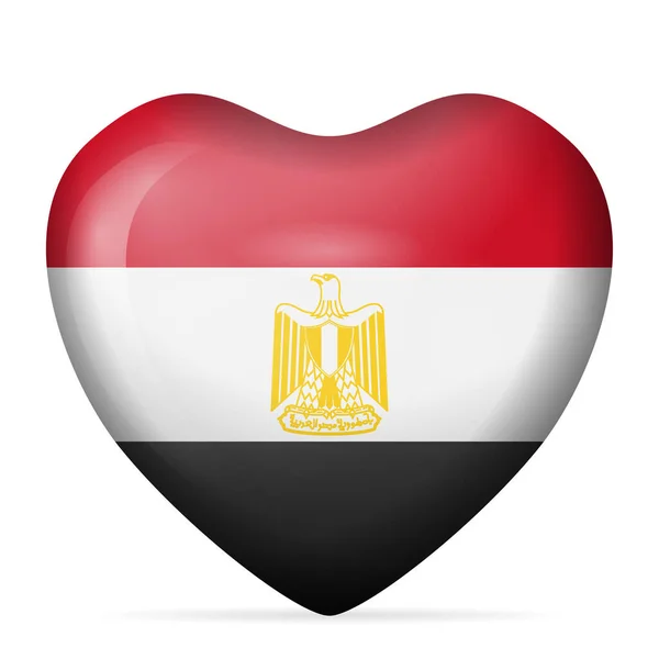 Hart Egypte Vlag Een Witte Achtergrond Vectorillustratie — Stockvector