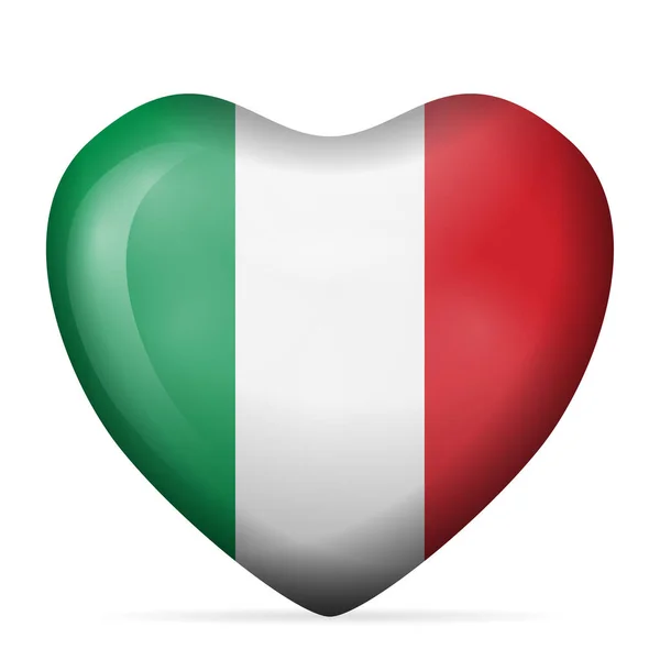 Hart Italië Vlag Een Witte Achtergrond Vectorillustratie — Stockvector