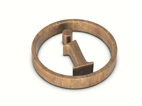 Holz Info Symbol Auf Weißem Hintergrund Illustration — Stockfoto