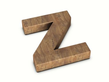 Beyaz arkaplanda Z harfi var. 3d illüstrasyon.