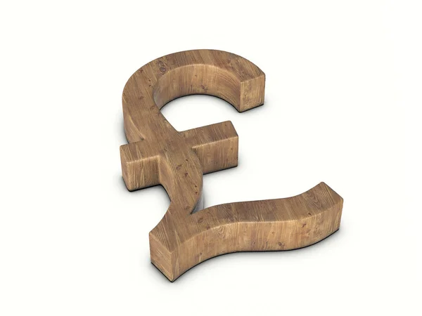 Wood Pound Symbol White Background Illustration — Stock Photo, Image