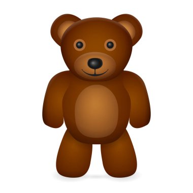 Beyaz arka planda oyuncak ayı. Vektör illüstrasyonu.