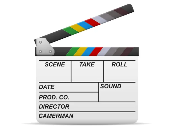 Clapperboard Sobre Fondo Blanco Ilustración Vectorial — Vector de stock