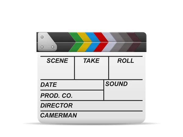 Clapperboard Fehér Háttérrel Vektorillusztráció — Stock Vector