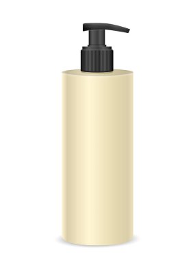 Beyaz arka planda sıvı sabun. Vektör illüstrasyonu.