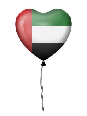 Beyaz arka planda kalp balonu bayrağı. Vektör illüstrasyonu.