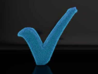 Beyaz bir arkaplanda kürk işareti sembolü. 3d illüstrasyon.