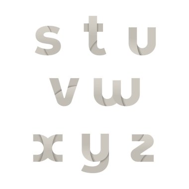 Beyaz arka planda S 'den Z' ye Origami tarzı bir harf. Vektör illüstrasyonu.