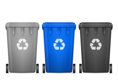 Çöp kutusu beyaz bir arkaplan oluşturabilir. Vektör illüstrasyonu.