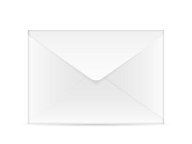 Beyaz arka planda zarf. Vektör illüstrasyonu.