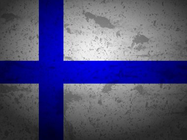 Grunge Finland bayrağı desenli arka plan. Vektör illüstrasyonu.