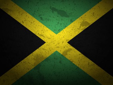 Grunge Jamaika bayrağı dokulu arka plan. Vektör illüstrasyonu.