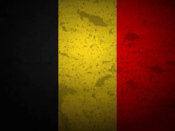 Grunge Belgium Vlag Textuur Achtergrond Vectorillustratie — Stockvector