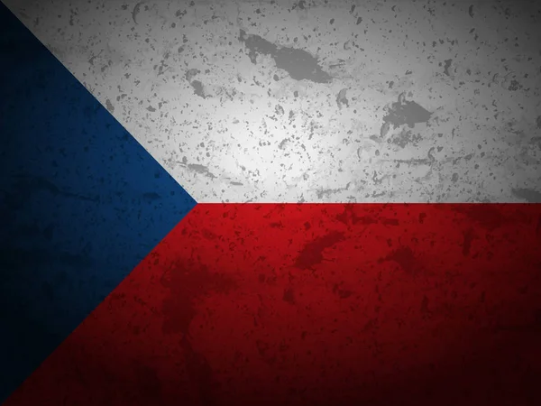 Grunge República Checa Bandeira Texturizado Fundo Ilustração Vetorial —  Vetores de Stock