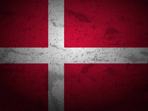 Grunge Danimarca Bandiera Sfondo Strutturato Illustrazione Vettoriale — Vettoriale Stock