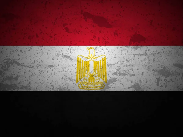 Grunge Egypt Flagge Strukturierten Hintergrund Vektorillustration — Stockvektor