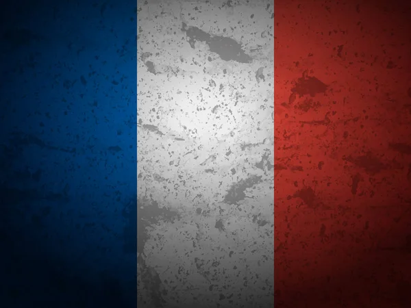 フランス国旗のテクスチャの背景をGrunge ベクターイラスト — ストックベクタ