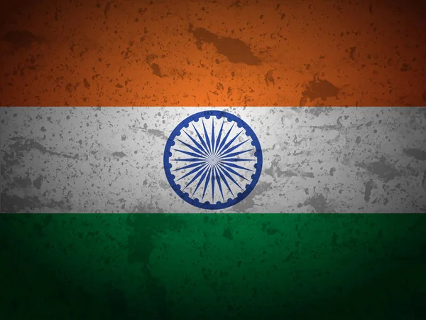 Grunge India Bandera Texturizada Fondo Ilustración Vectorial — Archivo Imágenes Vectoriales