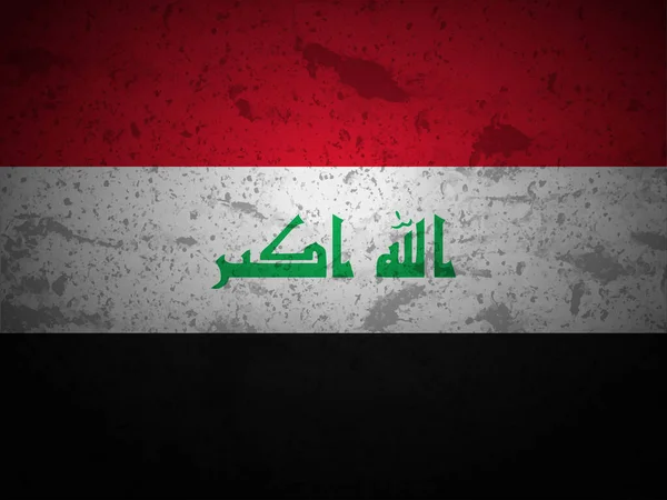 Grunge Irak Flagge Strukturierten Hintergrund Vektorillustration — Stockvektor