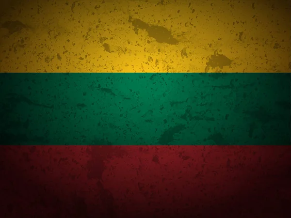 Grunge Lithuania Flag Textured Background Vector Illustration — Stock Vector